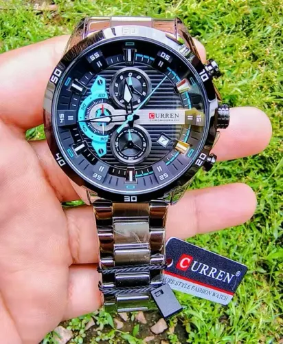 Relógio Curren Cronógrafo Fashion Premium em Aço Inoxidável Resistente à Água 3ATM