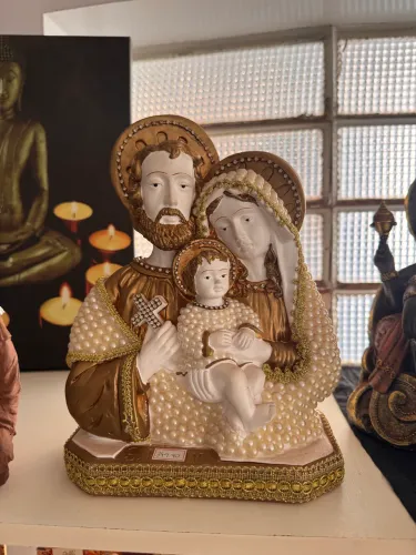Linda Imagem Gesso Sagrada Família 