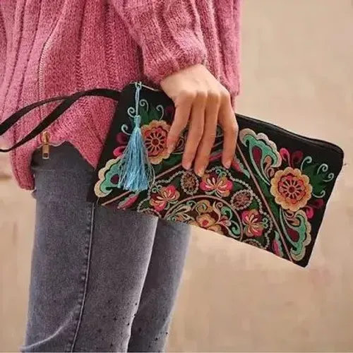 Bolsa carteira veludo
