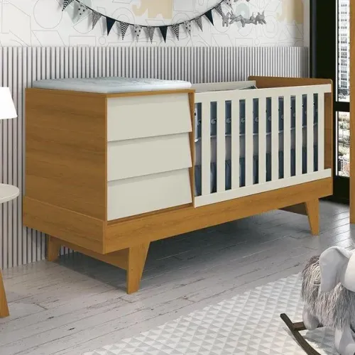 Berço Evolutivo Prince 3 em 1 + Cômoda/Trocador + Colchão (Estado de Novo!)
