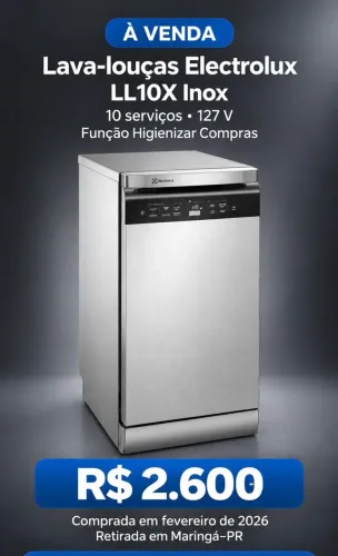 Lava-Louças Electrolux 10 Serviços Inox com Função Higienizar Compras (LL10X) 127V