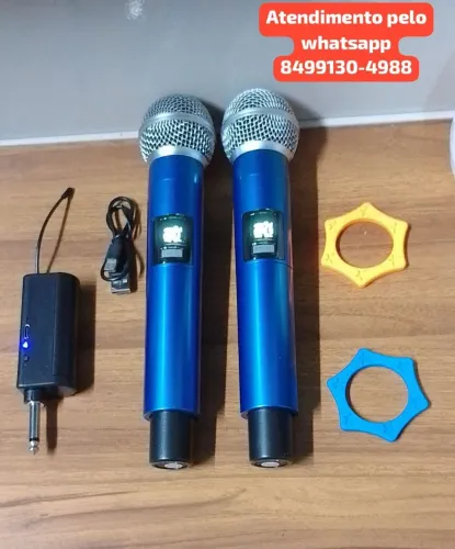 Microfone sem fio UHF profissional bateria recarregável