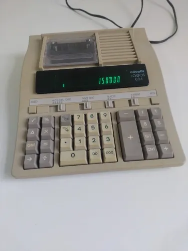Calculadora de Mesa - Olivetti Logo 684 - Clássica de Mesa com Bobina e Visor  Diigital 