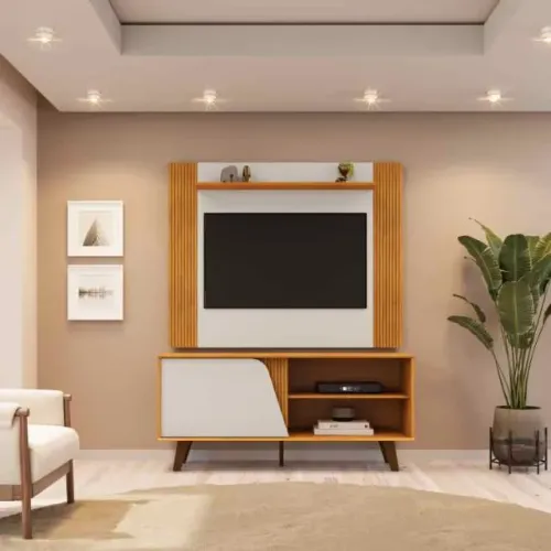 Conjunto de Rack com Painel Iris, Cedro/Bali