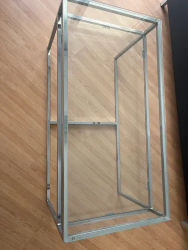 Rack inox com tampo vidro