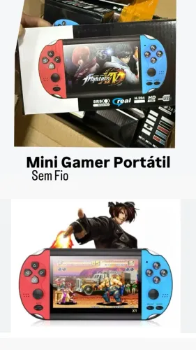 Mini Videogame Portátil Retrô com Jogos Clássicos