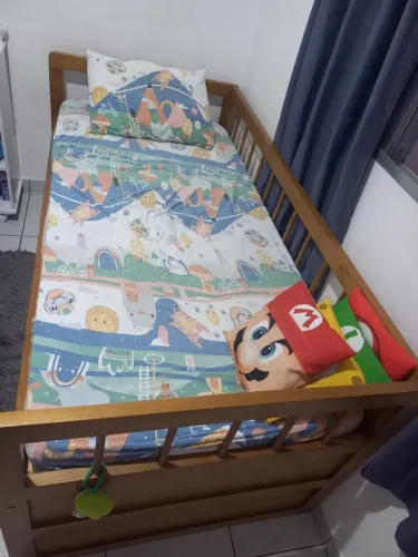 Cama Solteiro madeira com cama auxiliar