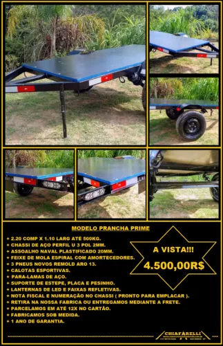 CARRETINHA PRANCHA ATÉ 500KG.