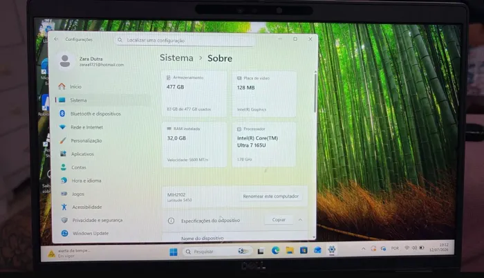 Dell Latitude 5450 Semi-Novo (Intel Core Ultra 7 | 32GB RAM DDR5 | SSD 512GB)