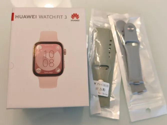 Huawei Watch Fit 3 Rosa - Na Caixa + 2 Pulseiras Extras Novas