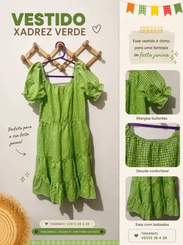 Vestido Junhino TAM 36/38