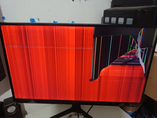 Monitor com defeito na tela mais funcionando