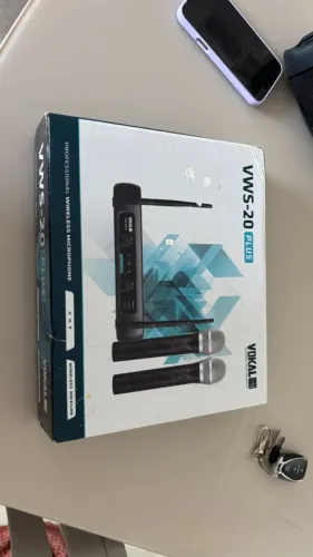 Microfone Sem Fio VHF - Kit Completo, 2 microfone e 1 receptor