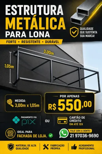 Estrutura para fachada de loja 
