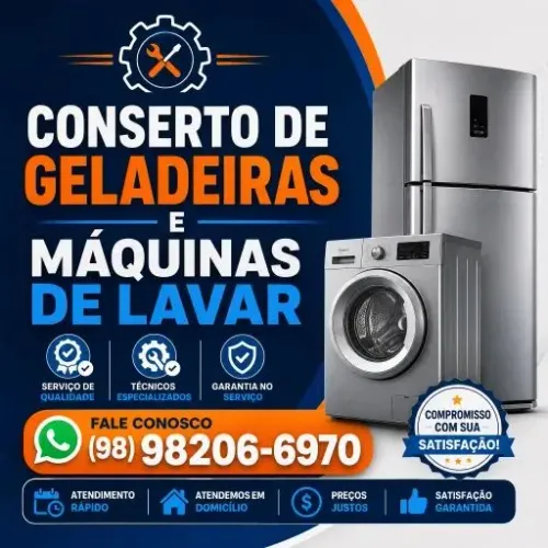 Manutenção de geladeiras e máquinas de lavar a domicílio
