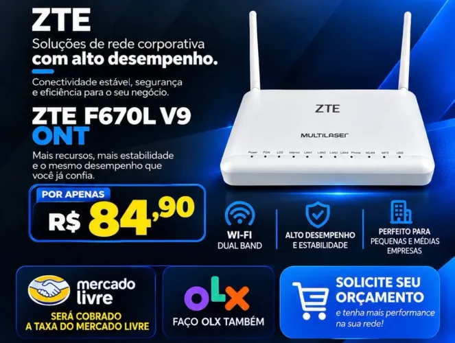 Kit 10 ONT v9 ZTE f670l