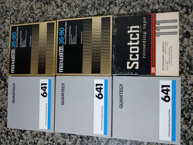 Fita tape deck rell tape 7 polegadas Maxell Scotch Ampex 