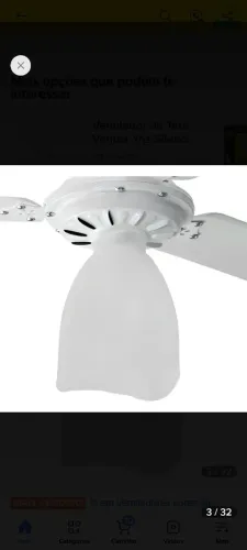 Ventilador de e teto Loren Sid branco