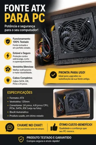 Vende-se fonte ATX para Pc