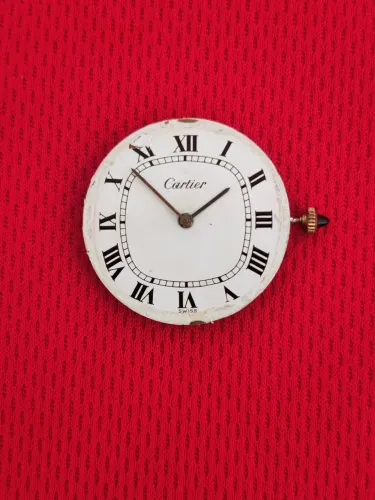 Movimento relógio Cartier Oreiller Cushion Jumbo Anos 70 corda manual