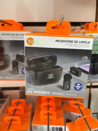 Microfone de Lapela Profissional Tipo C Duplo