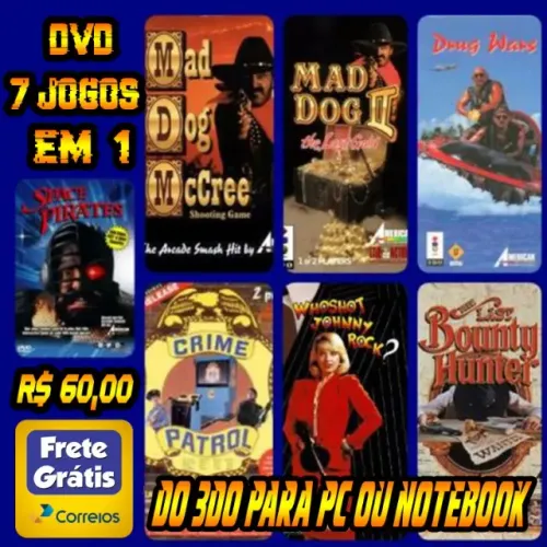 Mad Dog Mccree 7 Jogos em 1 Do 3DO P/Pc e Notebook Frete Grátis