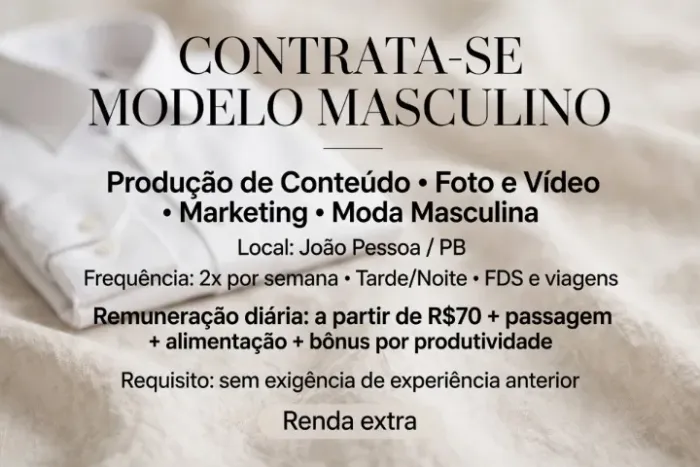 Modelo de prova - Moda masculina