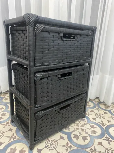 Gaveteiro Sintético Preto