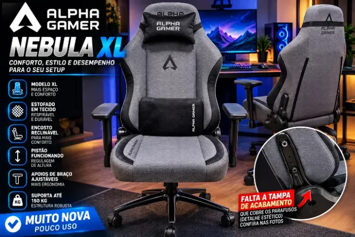 Cadeira Gamer Alpha Gamer Nebula XL Tecido Muito Nova