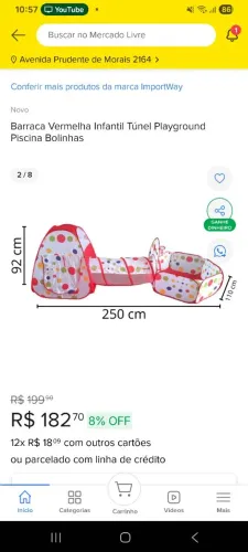 Toca barraca infantil. obs: não acompanha bolinhas.