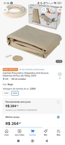 Vendo colchão inflável pneumático ortopédico novo