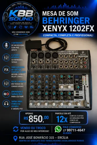 MESA DE SOM BEHRINGER XENYX 1202FX