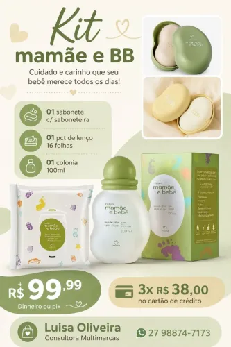 Mini kit mamãe e BB.      Ideal para presente chá de bebê 