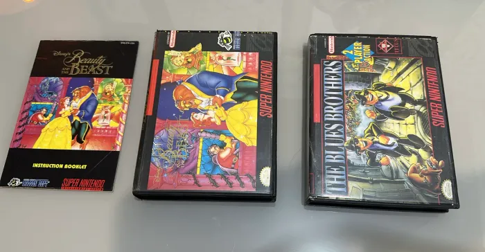 Manual Bela e a Fera Super Nintendo + caixas de locadora