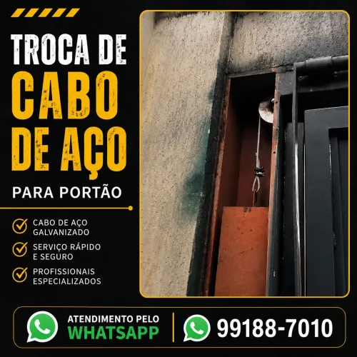 Troca de Cabo de aço Para Portão