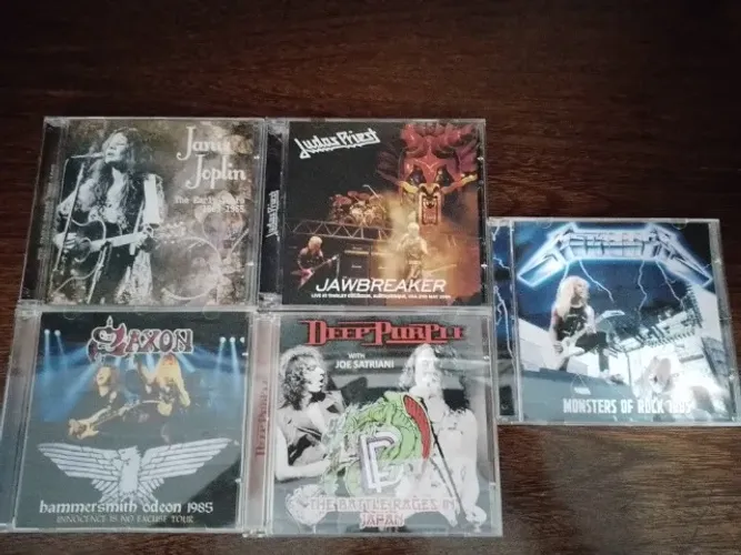cd heavy metal coleçao de 5 cds bootleg lives deep purple saxon metallica e outros