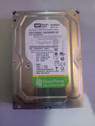 HD DE 500GB obs: sem embalagem original do produto 