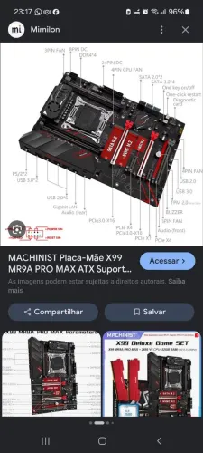 Placa mae x99 mr9 a pro max + processador 