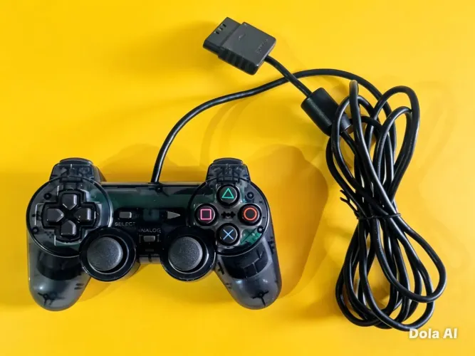Controle Sony Original Playstation 2 Preto Translucido - Zen Black
