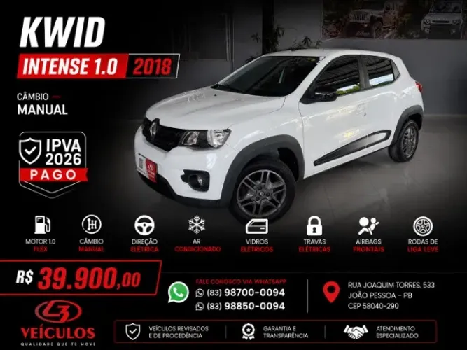 Renault Kwid Intense 1.0 Flex 12V 5P Mec. 2018
