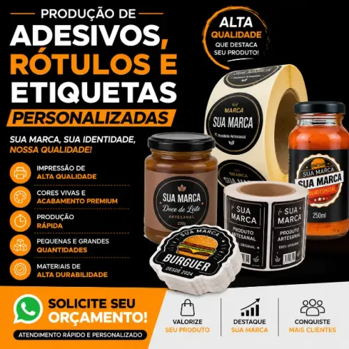 ADESIVOS RÓTULOS E ETIQUETAS PERSONALIZADAS ALTA QUALIDADE ENTREGA RÁPIDA