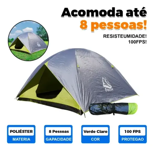 (34) Barraca Iglu Para 8 Pessoas Forestdog Impermeável Camping Familiar