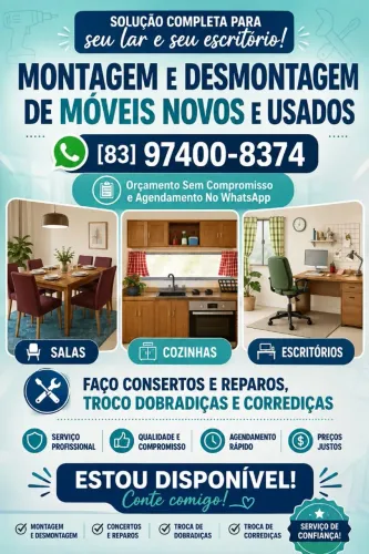MONTADOR - Disponível -Toda João Pessoa