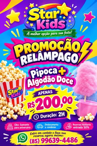 Pipoca+algodão doce