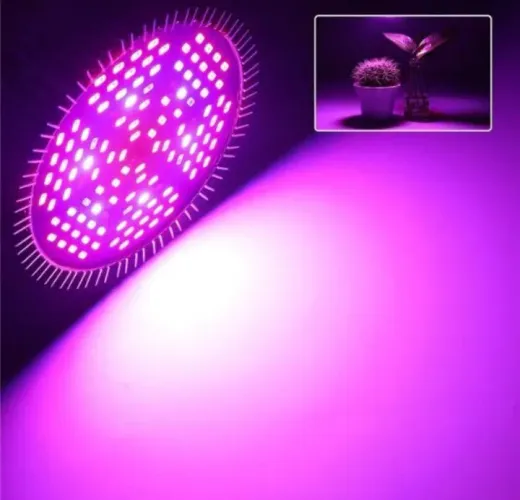 Lâmpada LED Grow 50W Full Spectrum E27 Bivolt (78 LEDs) - Completa na Caixa