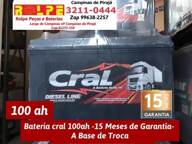 Bateria CRAL 100ah - 15 MESES DE GARANTIA 
