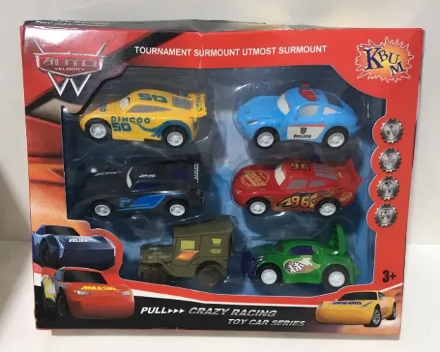 Carrinhos de Fricção Similar ao Relâmpago Mcqueen - Kit com 6 Carrinhos - NOVOS