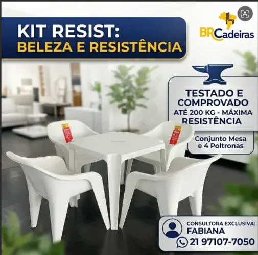 Mesa com poltronas Resist 200 kg