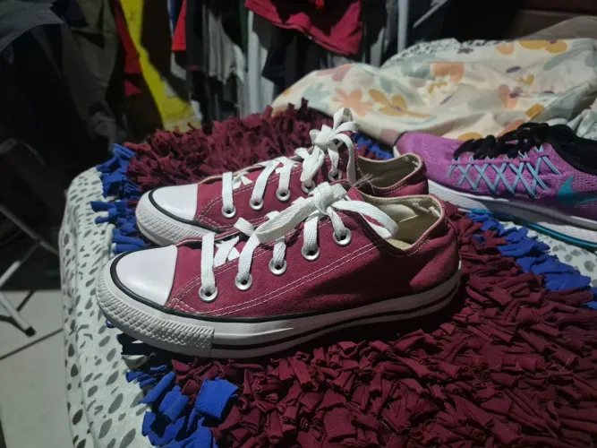 Tenis all star 34 vinho plataforma 