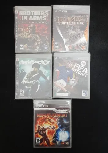 Lote 5 jogos de ps3 - Bulletstorm, Darksector, Fifa street, Mortal kombat, Brothers in arm